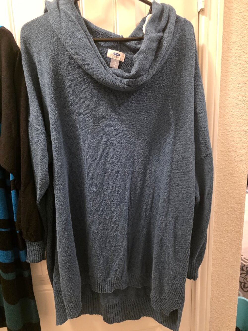 Old Navy Plus Size 3X Blue Cowl Neck Oversized Sweater Soft Knit Tunic
